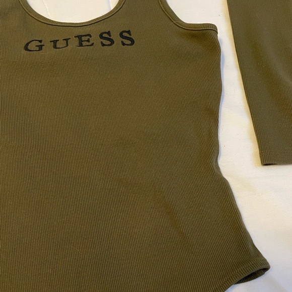Guess Olive Green Ribbed Bodysuit and Crop Top Set - Picture 10 of 14